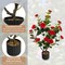2pcs 38" Artificial Camellia Tree Flower Plant in Yellow Cement